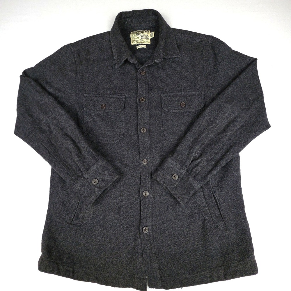 Grayers Outdoor Garments Cold Weather Rated Shirt Jacket Mens M Gray Flannel